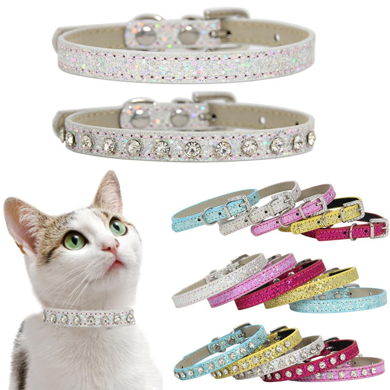 Diamond Rhinestone Cat Collar